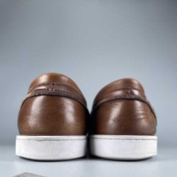 Allen Edmonds Randolph Men\'s 12 D Brown Leather Horse Bit Slip-on Sneakers GUC main image 6